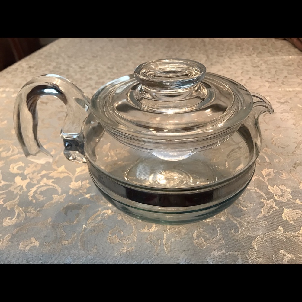 Vintage 6cup stove top Pyrex kettle
